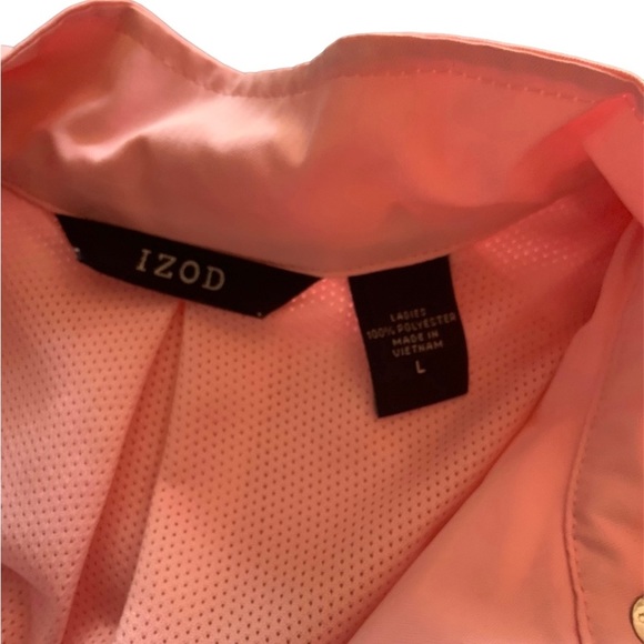 Vintage NOS Izod Ladies Bubble Gum Pink Golf Full Zip Jacket Size large #1072 - Picture 5 of 5